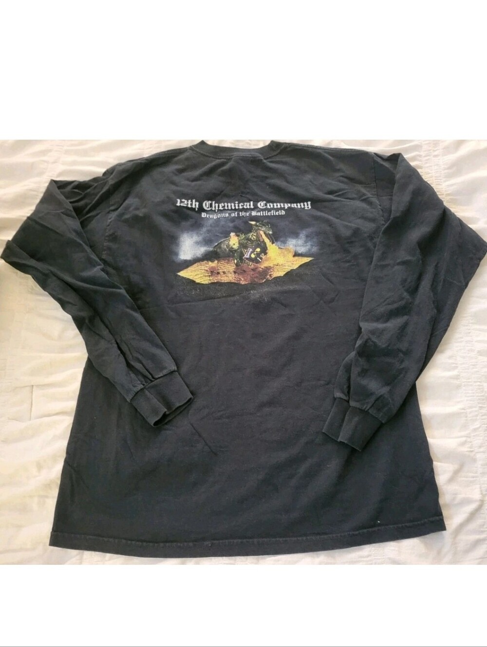 Vintage Army 12th Chemical Company Dragons Of Battlefield Military Shirt L